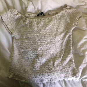 white stretchy brandy melville top